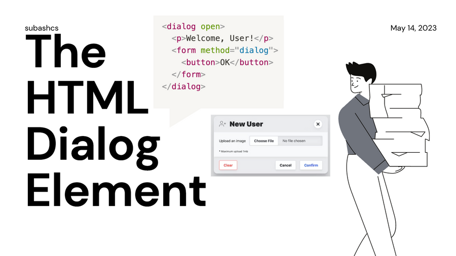 The Dialog element is a new HTML element to create dialogs such as pop-ups, modals, and more. Though this is no new feature for the Javascript users who could have done this with a simple UI library